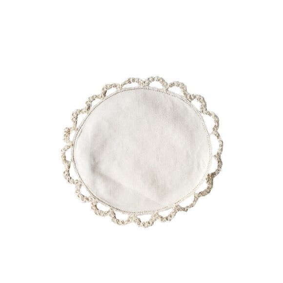 Vintage Crochet Edgeing 9" Doily Ivory - Picture 2 of 6